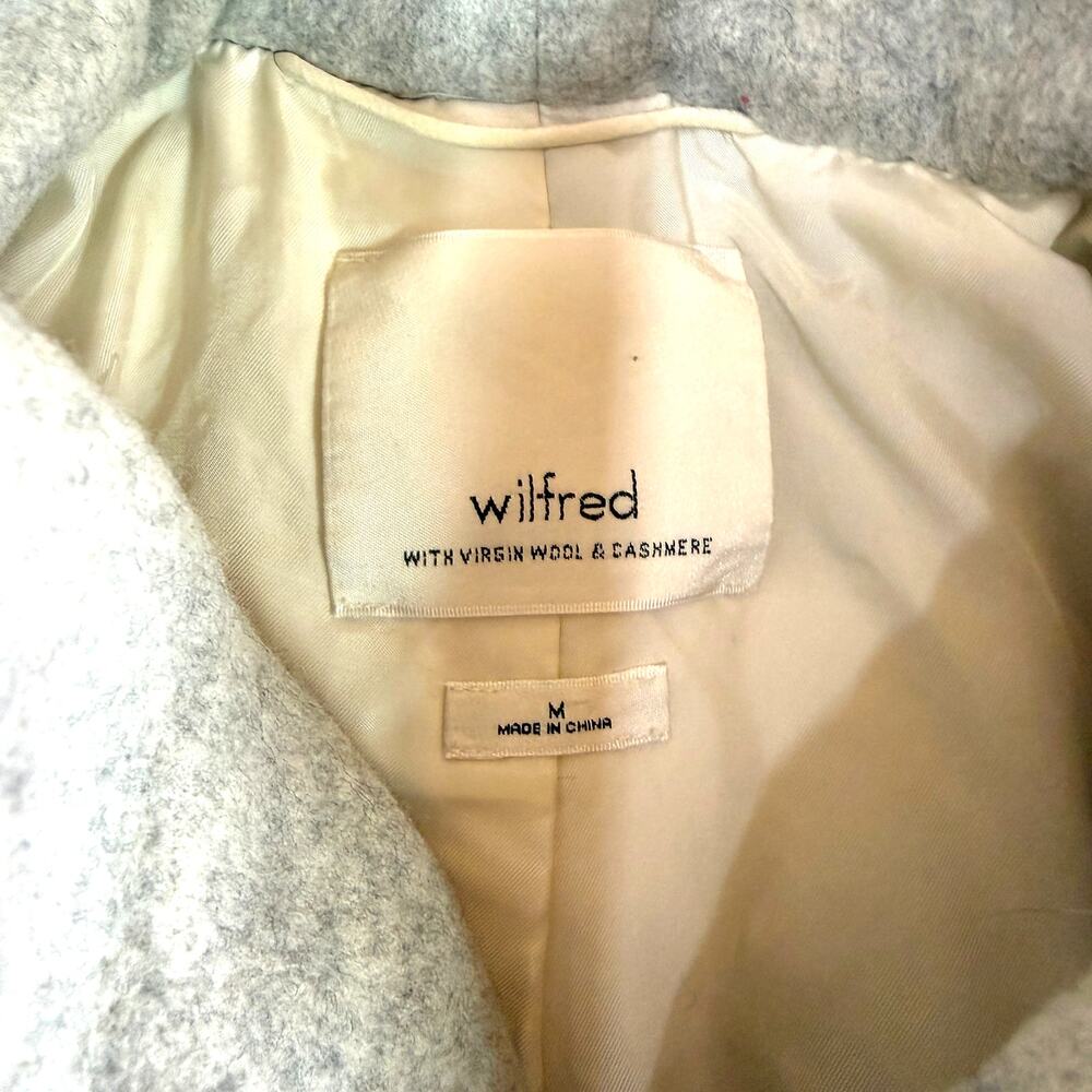 Wilfred Aritzia Cocoon Virgin Wool Cashmere Nylon Women's Grey Coat Size Medium - Picture 10 of 10